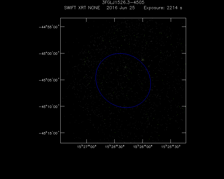 Swift-XRT image of the field for 3FGL J1526.3-4505