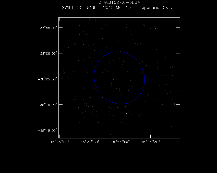 Swift-XRT image of the field for 3FGL J1527.0-3804