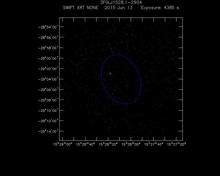 Swift-XRT image of the field for 3FGL J1528.1-2904