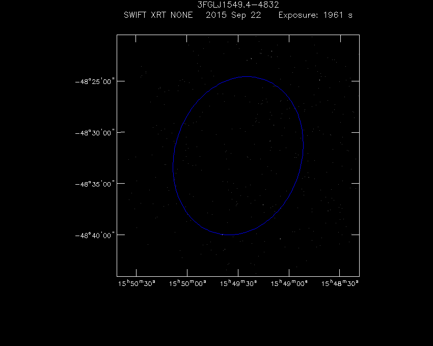 Swift-XRT image of the field for 3FGL J1549.4-4832