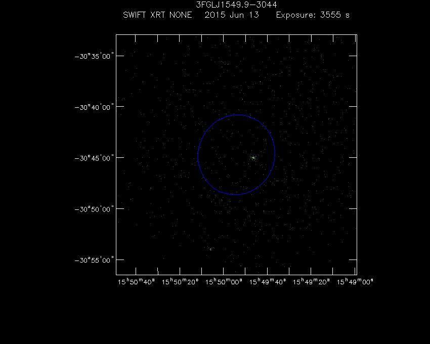 Swift-XRT image of the field for 3FGL J1549.9-3044