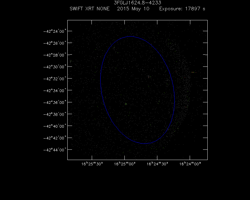 Swift-XRT image of the field for 3FGL J1624.8-4233