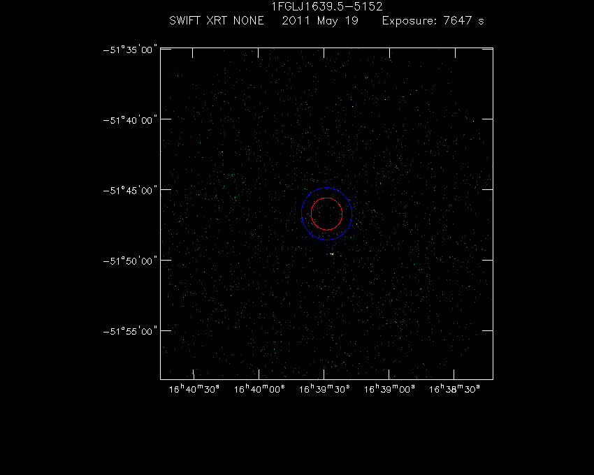 Swift-XRT image of the field for 3FGL J1639.4-5146