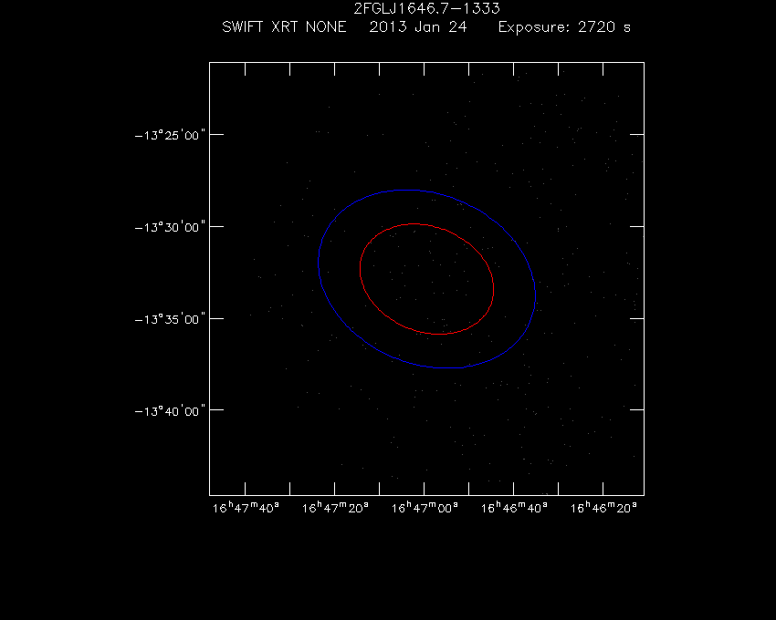 Swift-XRT image of the field for 3FGL J1646.9-1332