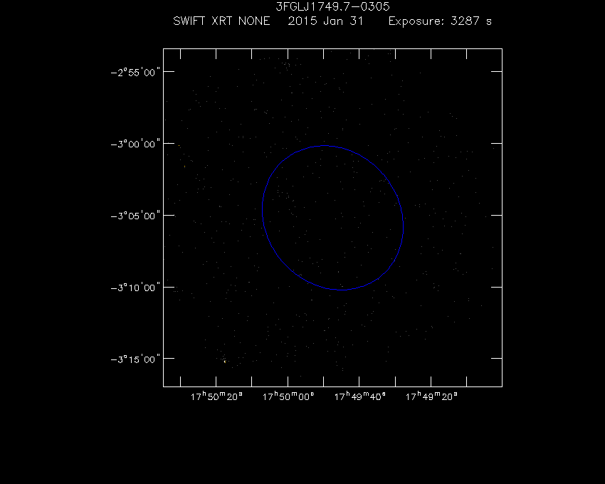 Swift-XRT image of the field for 3FGL J1749.7-0305