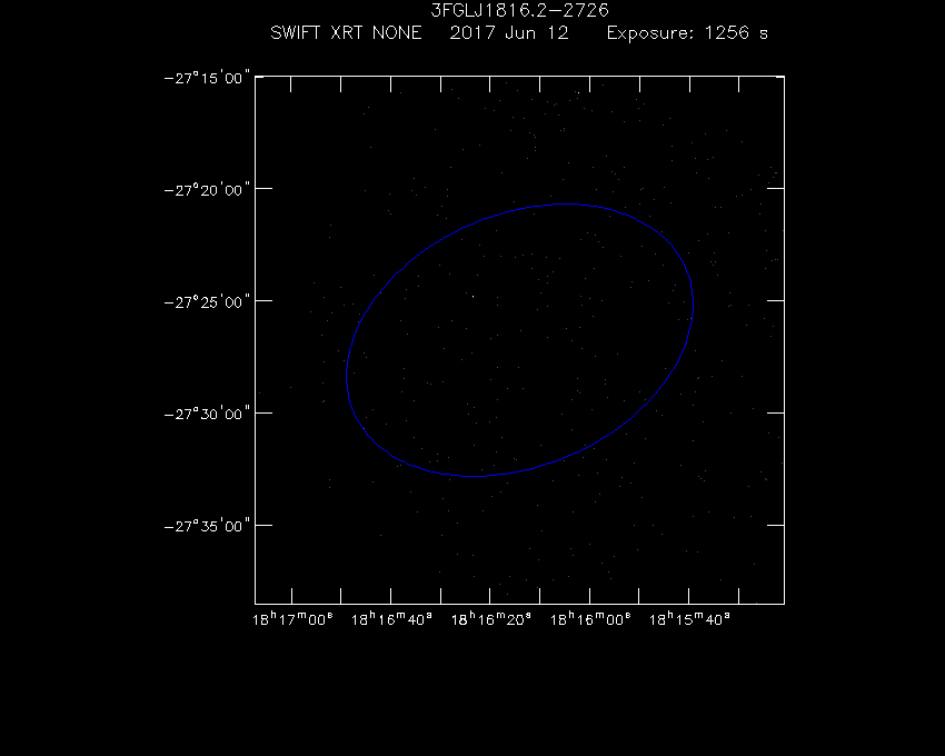 Swift-XRT image of the field for 3FGL J1816.2-2726