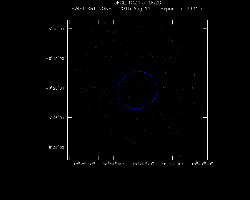 Swift-XRT image of the field for 3FGL J1824.3-0620