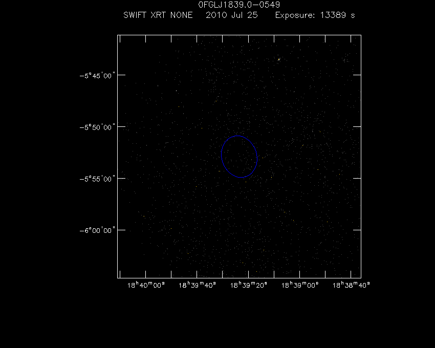 Swift-XRT image of the field for 3FGL J1839.3-0552