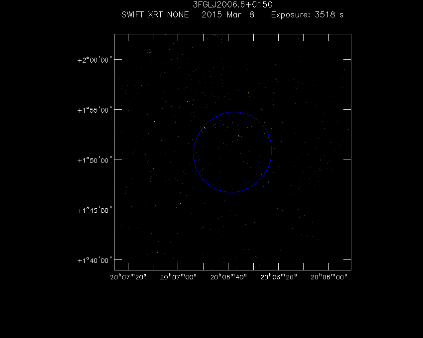 Swift-XRT image of the field for 3FGL J2006.6+0150