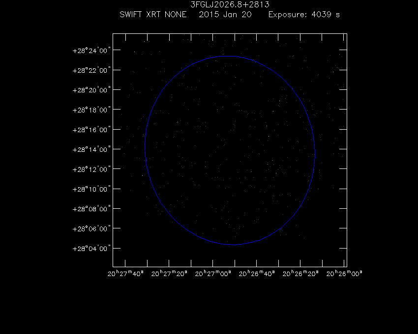 Swift-XRT image of the field for 3FGL J2026.8+2813