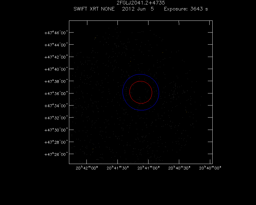 Swift-XRT image of the field for 3FGL J2041.1+4736