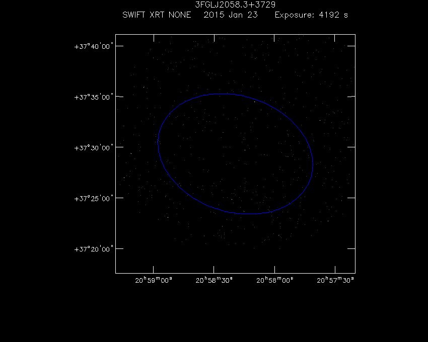 Swift-XRT image of the field for 3FGL J2058.3+3729