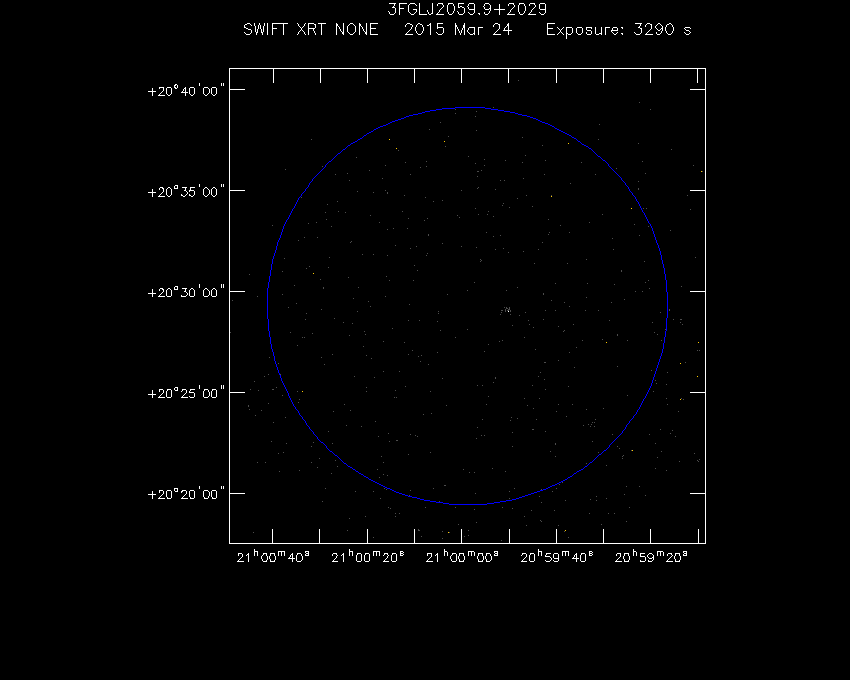Swift-XRT image of the field for 3FGL J2059.9+2029