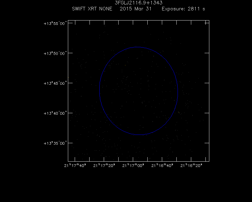 Swift-XRT image of the field for 3FGL J2116.9+1343