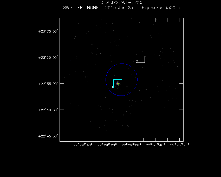 Swift-XRT detections in the field for 3FGL J2229.1+2255