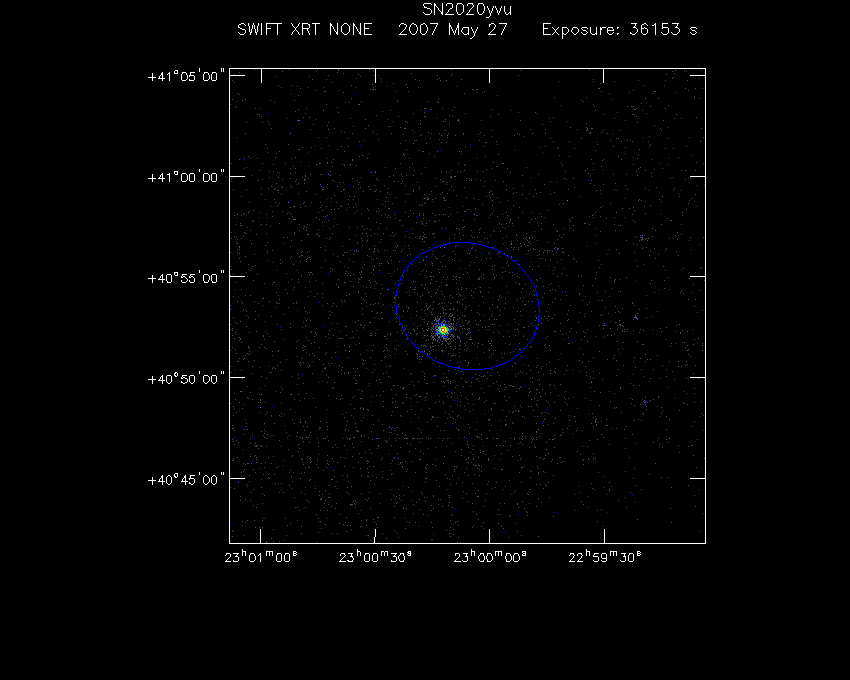 Swift-XRT image of the field for 3FGL J2300.0+4053