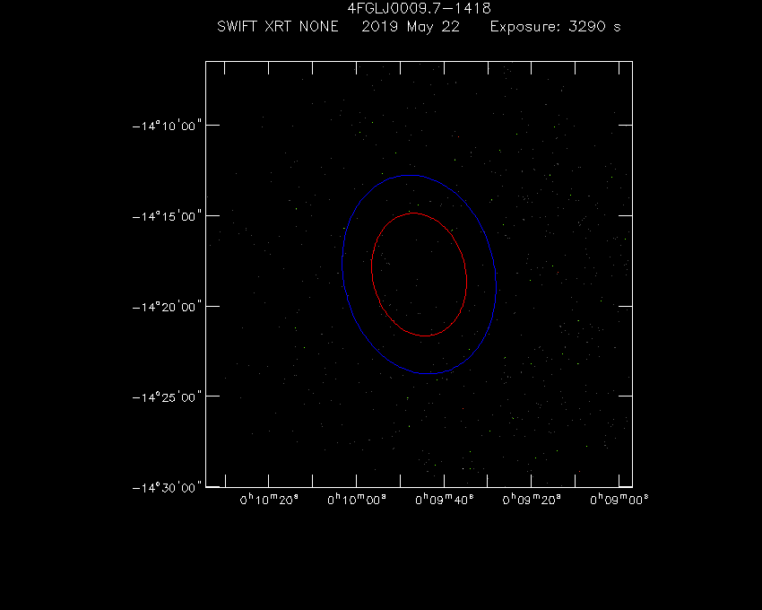 Swift-XRT image of the field for 4FGL J0009.7-1418