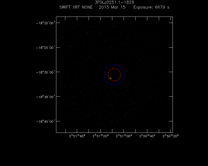 Swift-XRT image of the field for 4FGL J0251.1-1830