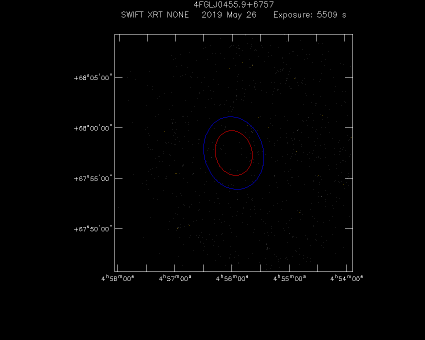 Swift-XRT image of the field for 4FGL J0455.9+6757