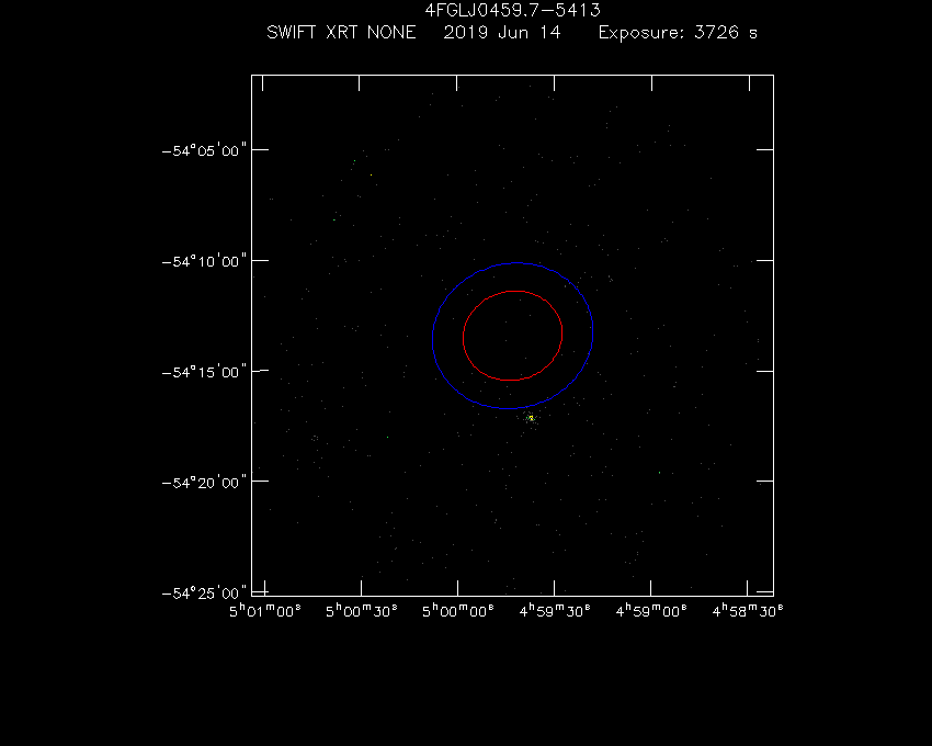 Swift-XRT image of the field for 4FGL J0459.7-5413