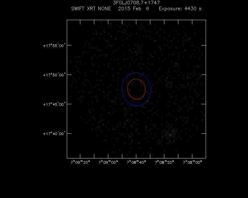 Swift-XRT image of the field for 4FGL J0708.6+1747