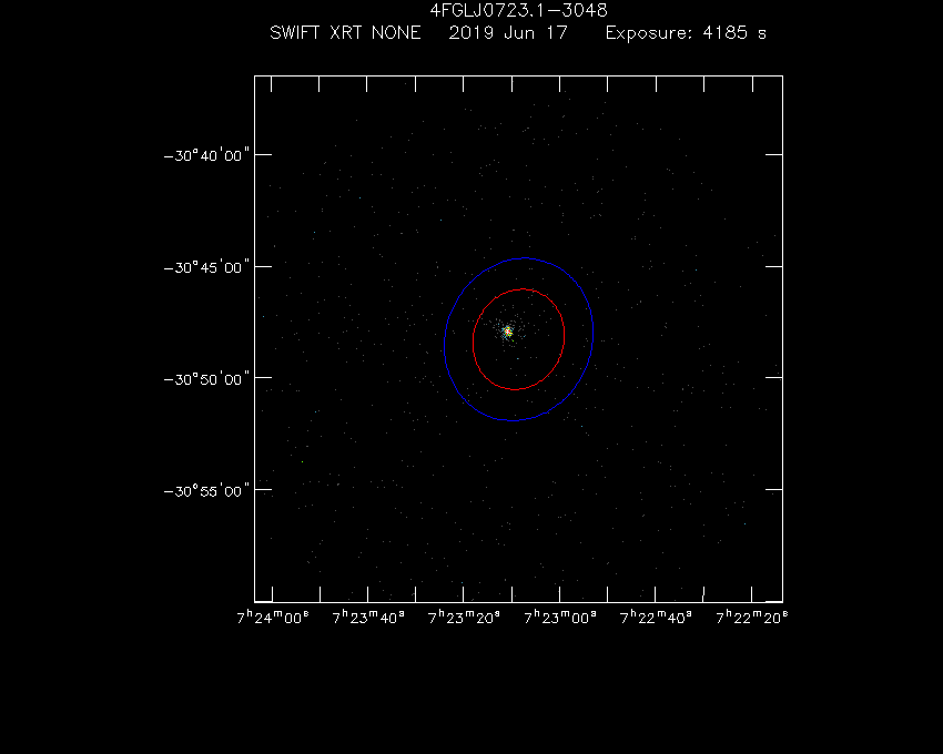 Swift-XRT image of the field for 4FGL J0723.1-3048