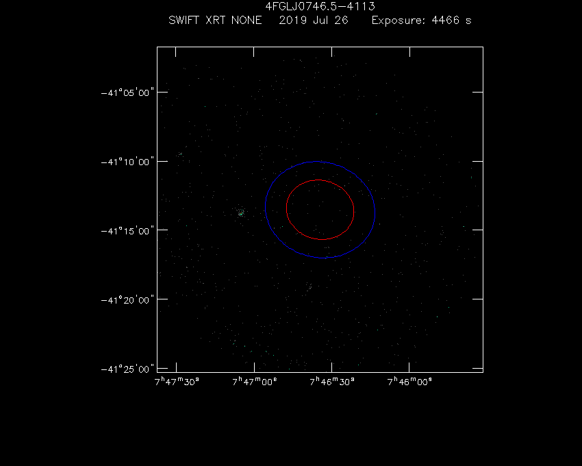 Swift-XRT image of the field for 4FGL J0746.5-4113