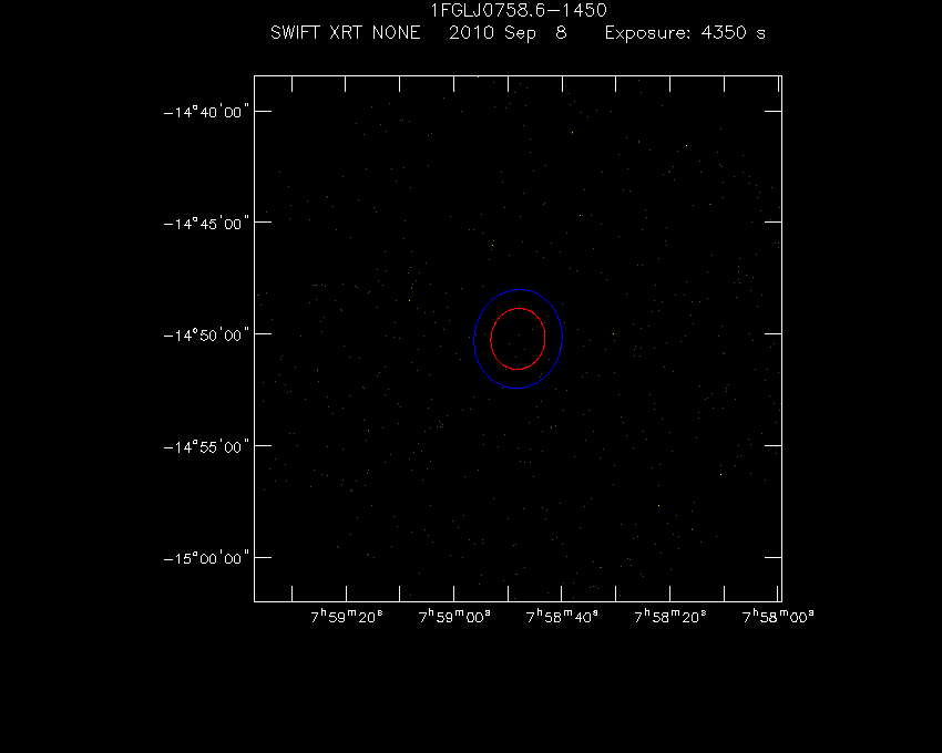 Swift-XRT image of the field for 4FGL J0758.8-1450