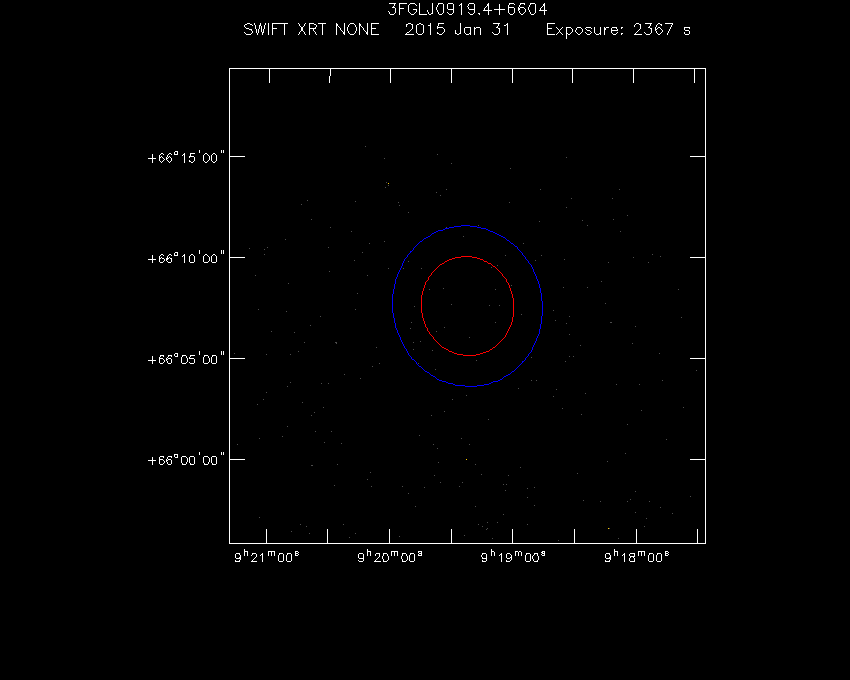 Swift-XRT image of the field for 4FGL J0919.3+6607
